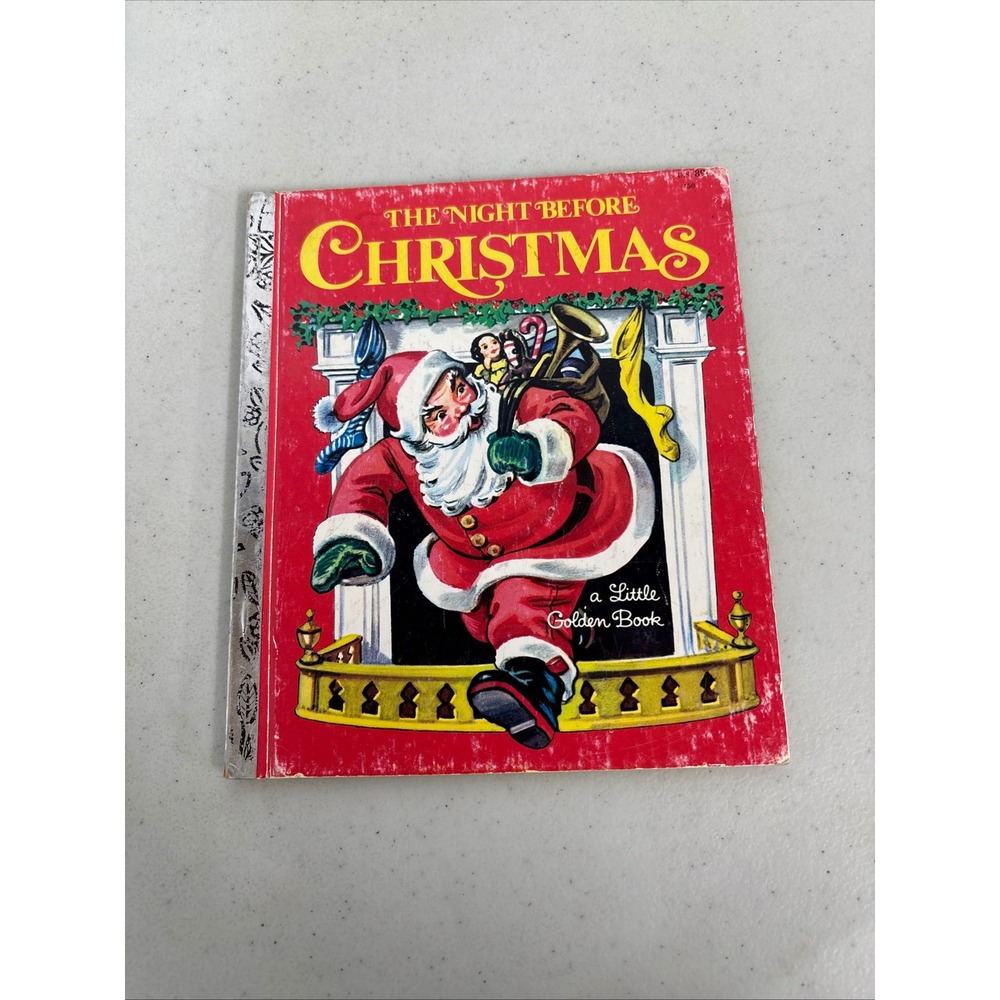 Vintage Little Golden Book The Night Before Christmas Santa Claus Hardcover‎